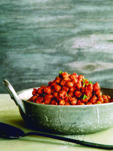 Flavorful spiced chickpeas are a great vegan substitute for dinners, side dishes